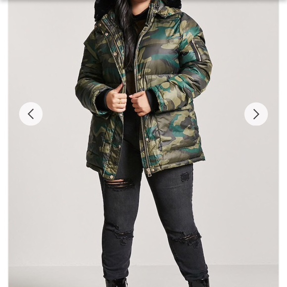 camo puffer jacket forever 21